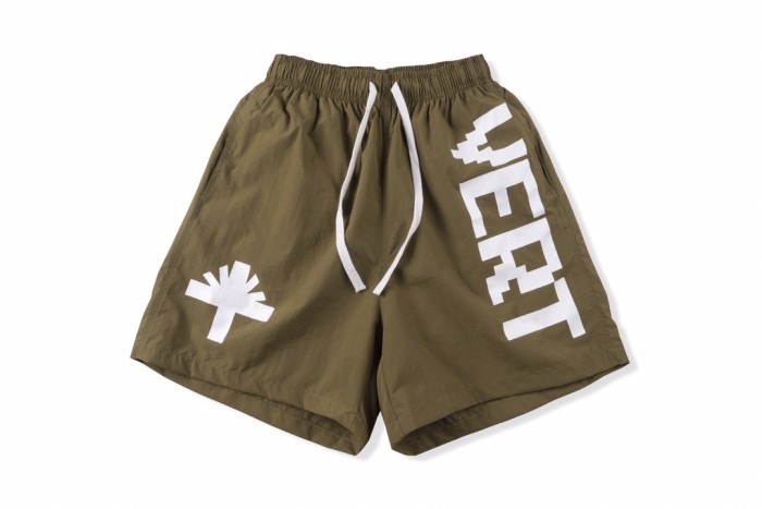 Pixel style large letter beach shorts 3 colors