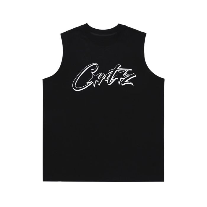 Monogrammed sleeveless vest on the chest 2 colors