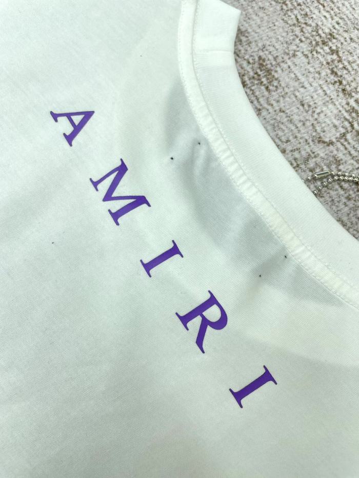 1:1 quality version New pocket purple print tee