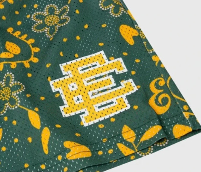  Bandana style E logo shorts green purple brown