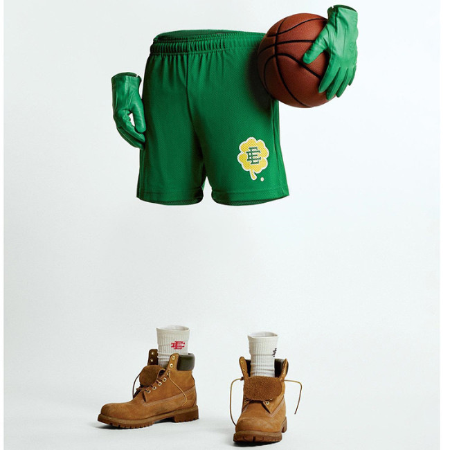 Clover E logo shorts green navy blue