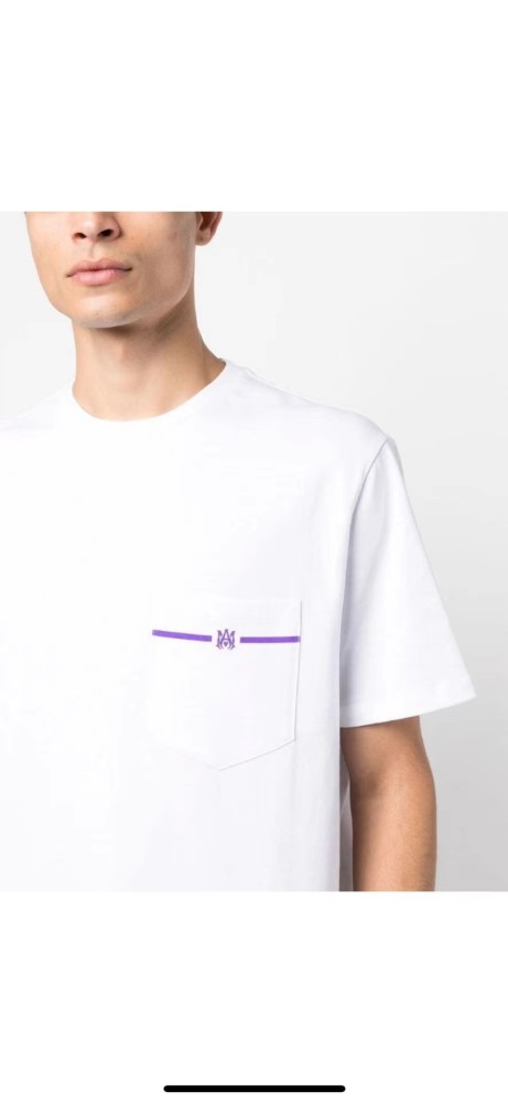 1:1 quality version New pocket purple print tee
