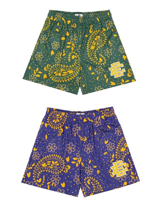  Bandana style E logo shorts green purple brown