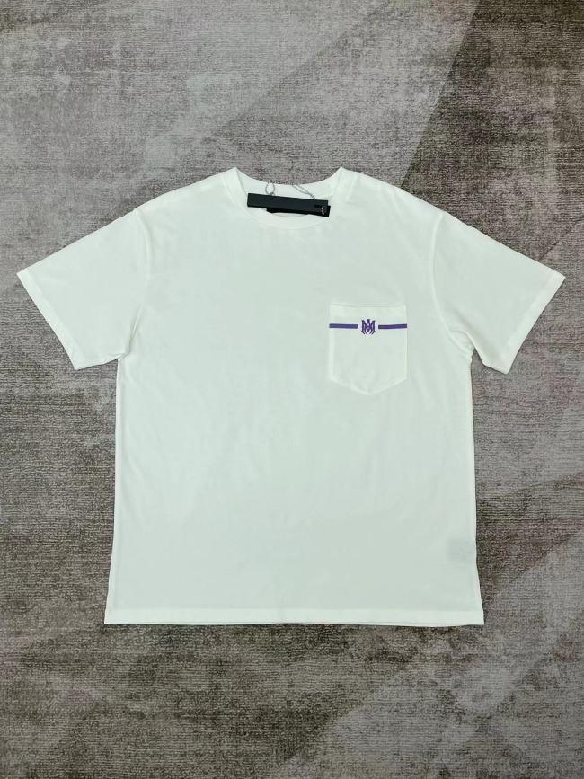 1:1 quality version New pocket purple print tee