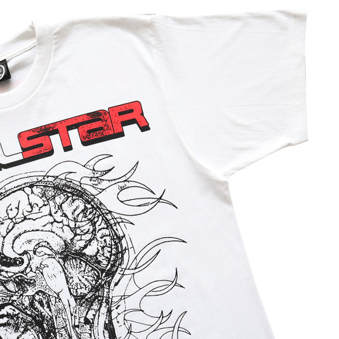 Human evolution skull print tee