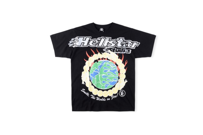 1:1 quality version Earth burning logo print tee