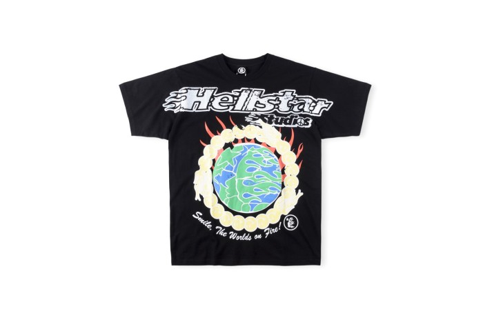 1:1 quality version Earth burning logo print tee