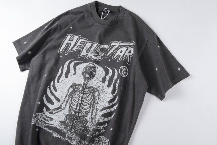 Skull corrosion slogan printed tee