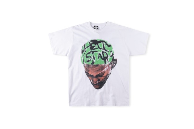 1:1 quality version Rodman portrait human head glitter tee 2 colors