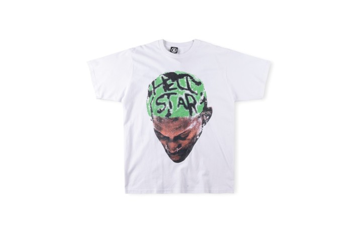 1:1 quality version Rodman portrait human head glitter tee 2 colors