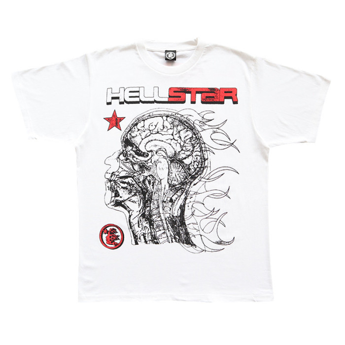 Human evolution skull print tee