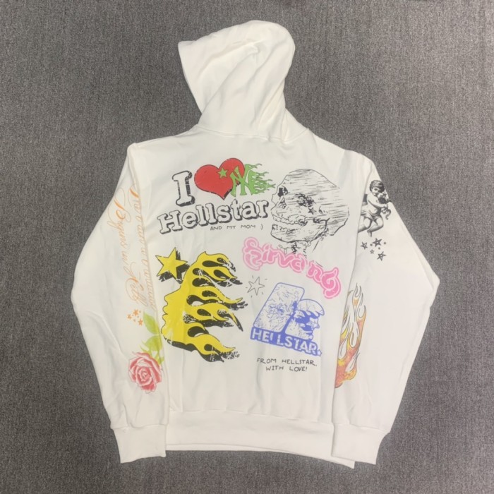 Skull graffiti print hoodie