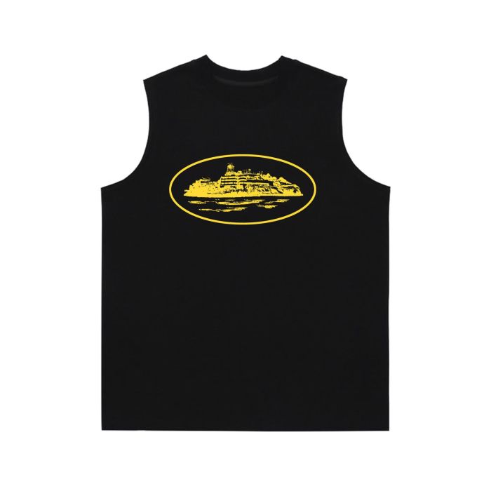 [buy more save more] Island Print Sleeveless Canvas Vest 4 colors