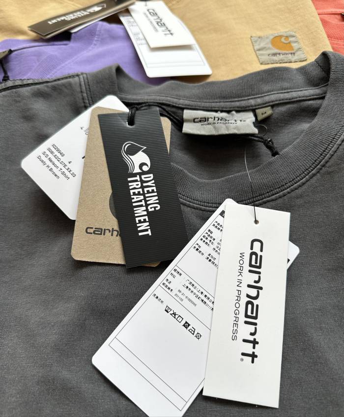 Solid color small logo round neck washed and worn tee 6 colors