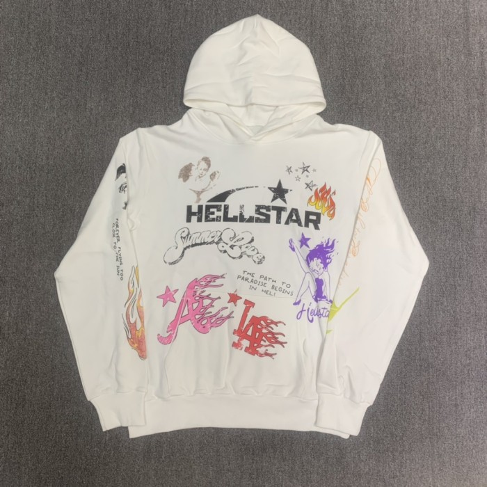 Skull graffiti print hoodie
