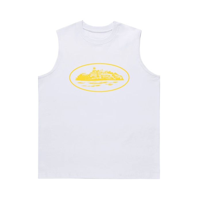 [buy more save more] Island Print Sleeveless Canvas Vest 4 colors