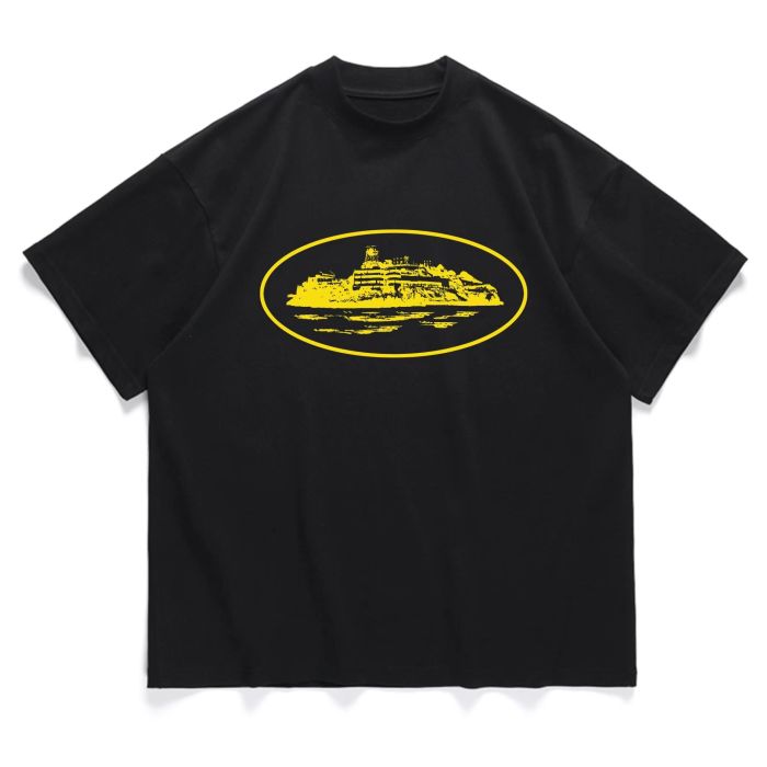 Chest island print loose tee 4 colors