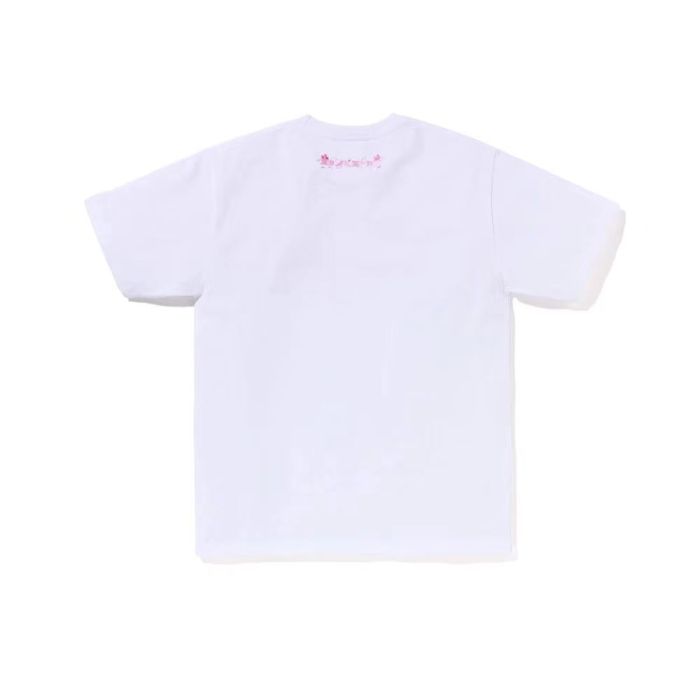 Cherry blossom embroidery ape head solid color tee 2 colors