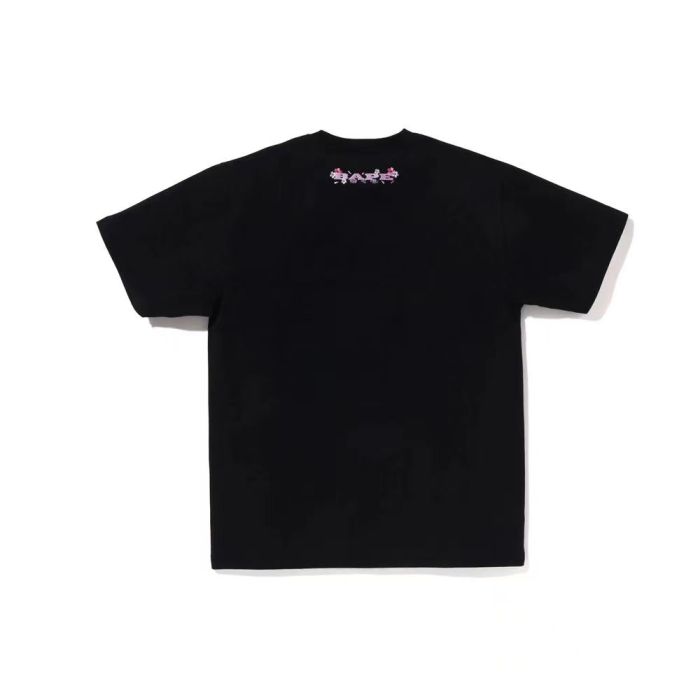 Cherry blossom embroidery ape head solid color tee 2 colors