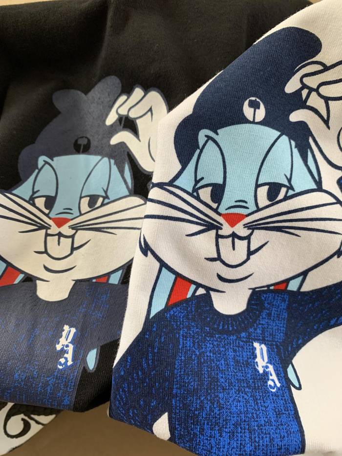 1:1 quality version Cartoon Bugs Bunny letter print tee