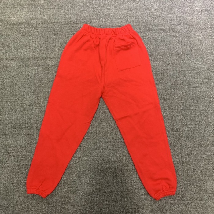 555 red spider web print children's hoodie pants set red