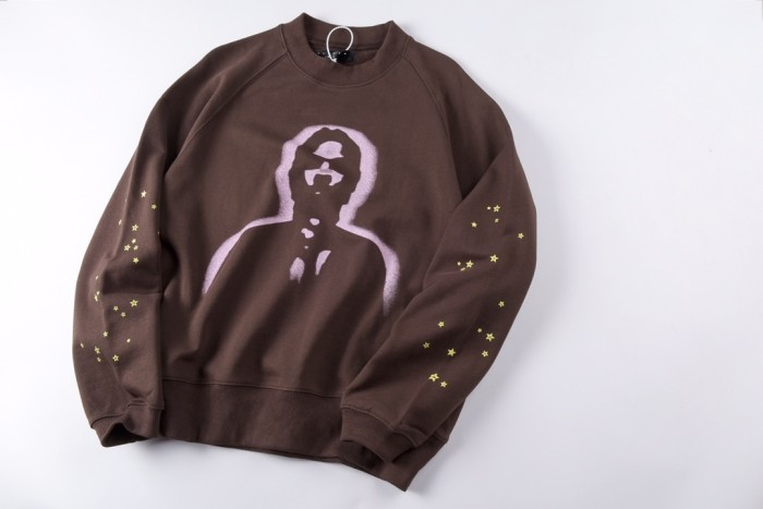 Portrait spider round neck pullover sweatshirt