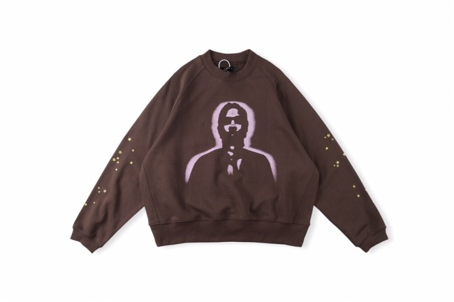 Portrait spider round neck pullover sweatshirt