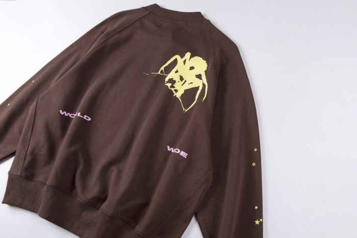 Portrait spider round neck pullover sweatshirt