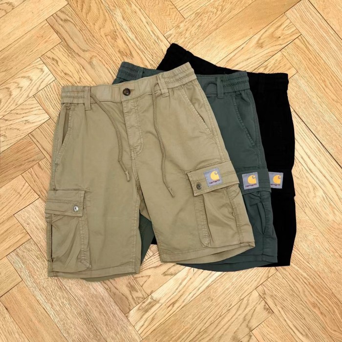 Retro studded work shorts 3 colors
