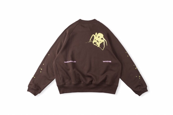 Portrait spider round neck pullover sweatshirt