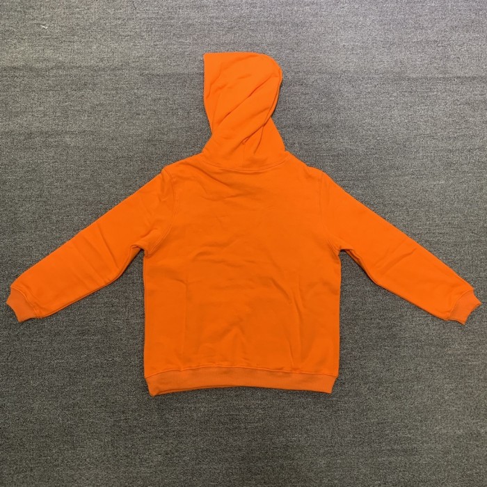Flocked letters spider web print children's hoodie pants set orange