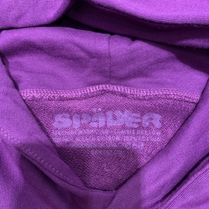 Three-dimensional foam letters spider web hoodie purple