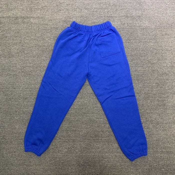 Flocked letters spider web print children's hoodie pants set blue