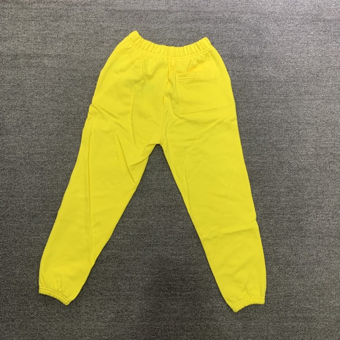 Flocked letters spider web print children's hoodie pants set yellow