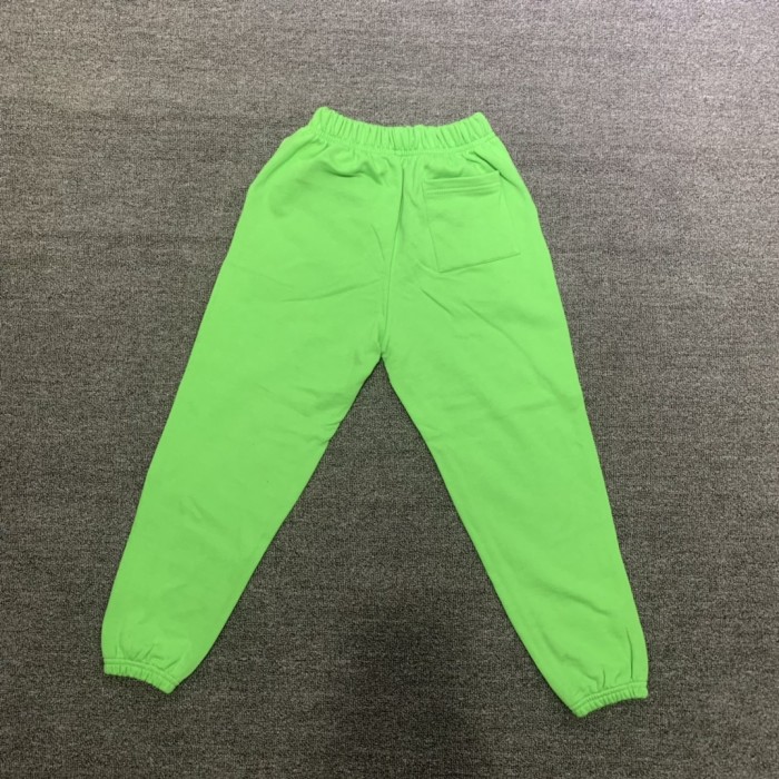 Flocked letters spider web print children's hoodie pants set green