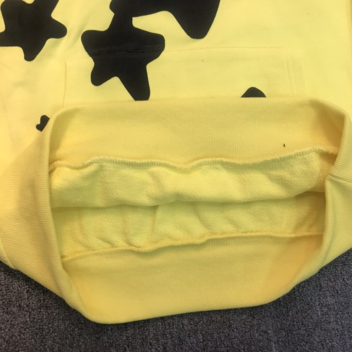 Black letters pentagram yellow hoodie