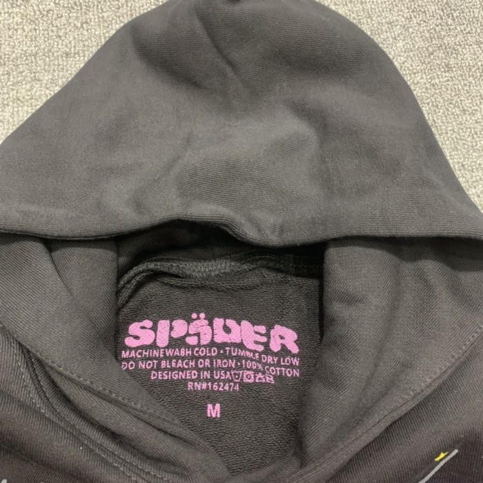[50% Off]Pink letters spider web print children's sweatshirt pants set black 21996705