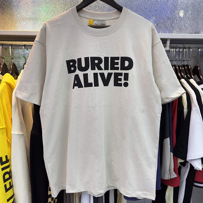 [buy more save more]  Slogan gesture foil letter print loose round neck tee 2 colors