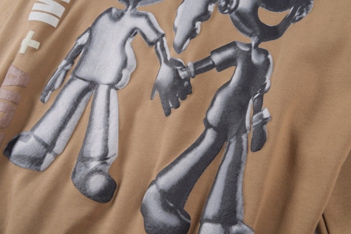 Back three-dimensional boy and girl pattern hoodie