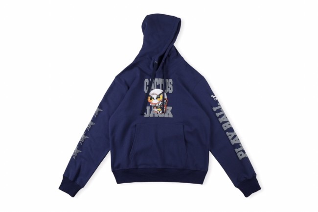 Storm skull foam print double arm letter print hoodie