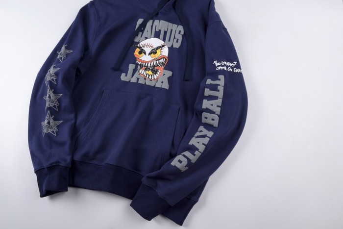 Storm skull foam print double arm letter print hoodie