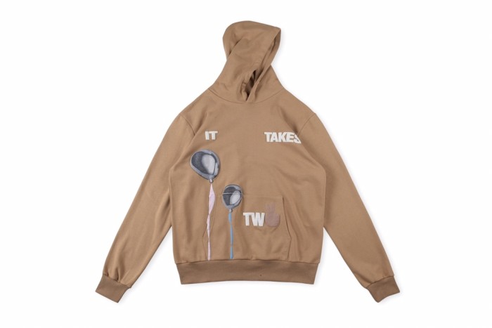 Back three-dimensional boy and girl pattern hoodie