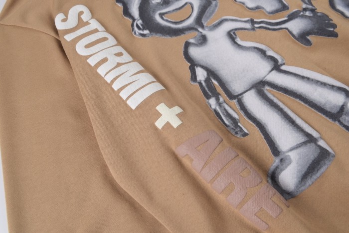 Back three-dimensional boy and girl pattern hoodie