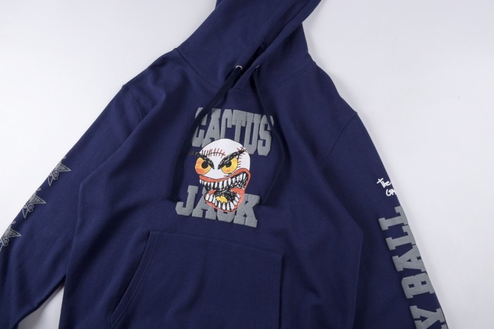 Storm skull foam print double arm letter print hoodie