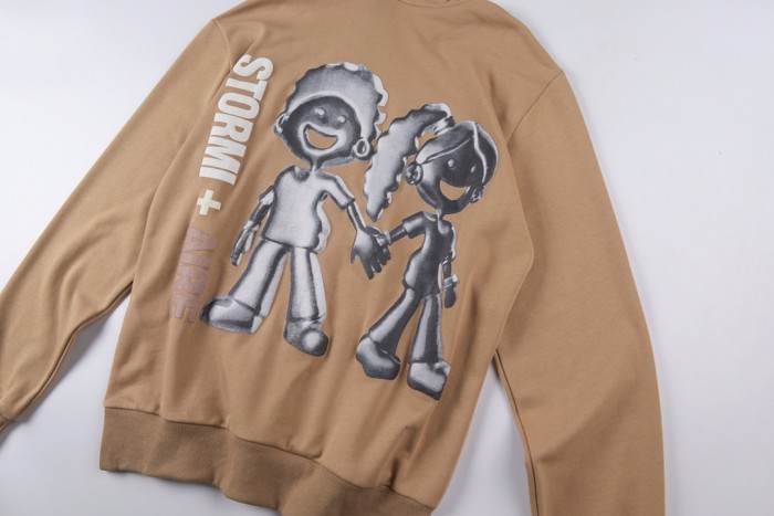 Back three-dimensional boy and girl pattern hoodie