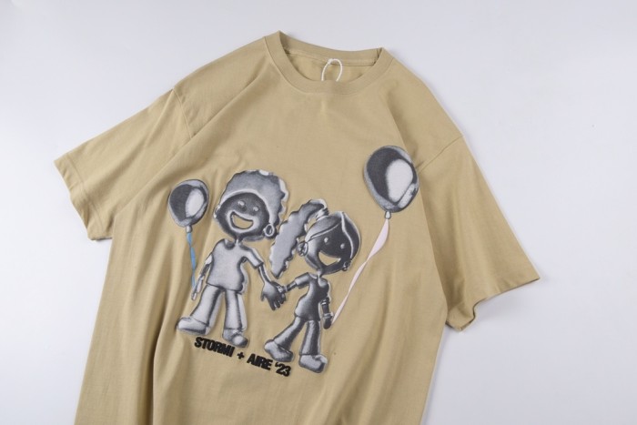 Boys and girls holding balloons 3D print short sleeve