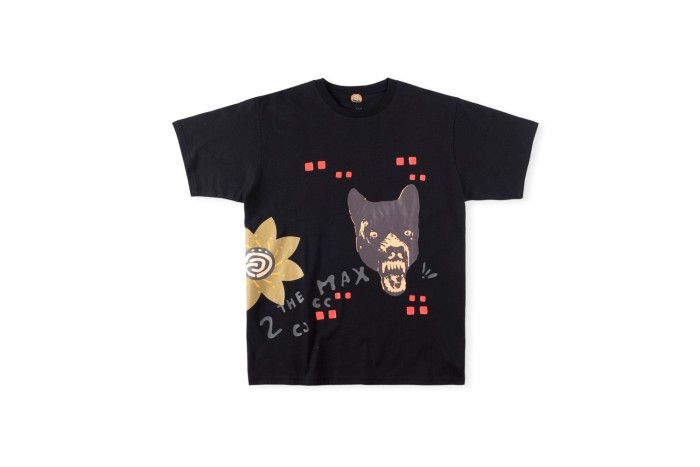 Black bear floral print short sleeve