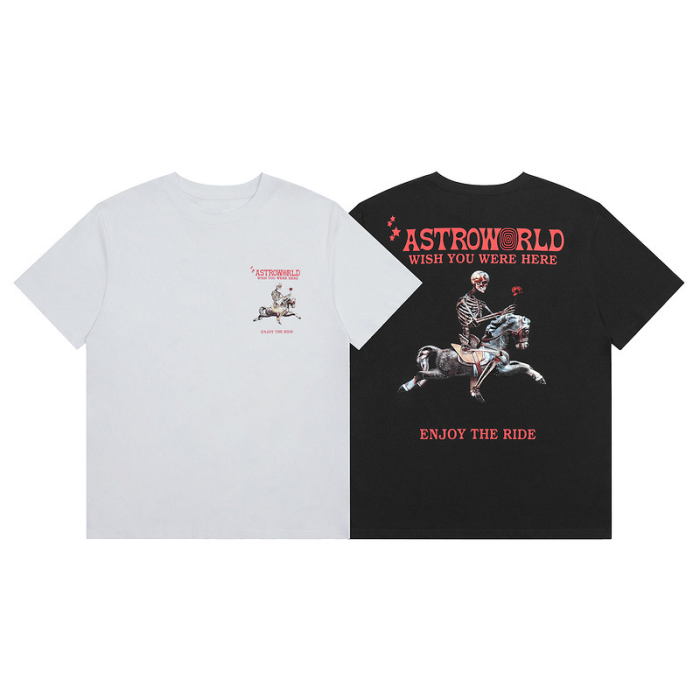 [buy more save more]Skull riding horses print short sleeve 2 colors
