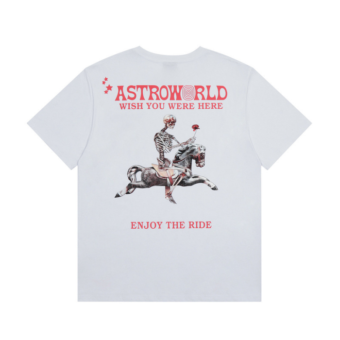 [buy more save more]Skull riding horses print short sleeve 2 colors