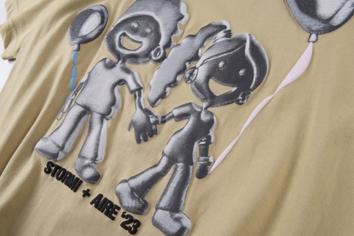 Boys and girls holding balloons 3D print short sleeve